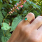18 karaat gouden ring met smaragd en diamant