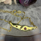 14 karaat gouden robijn en diamant ketting