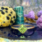 Zilveren ring met groen steentje