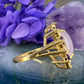 14 karaat gouden ring met jade, amethist en topaas
