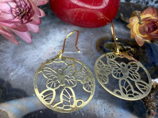 18 karaat gouden vlinder oorbellen