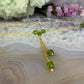 14 karaat gouden ketting met groene steentjes