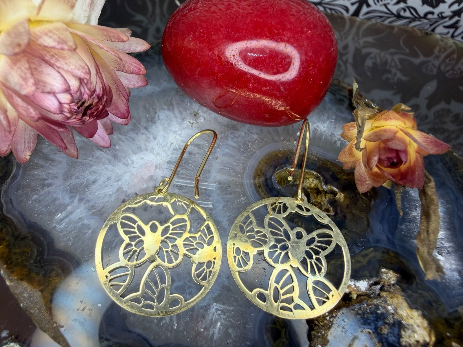 18 karaat gouden vlinder oorbellen