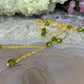 14 karaat gouden ketting met groene steentjes