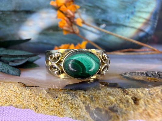 8 karaat malachiet ring