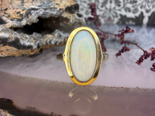 14 karaat gouden opaal ring