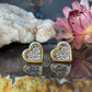 14 karaat hartjes oorknoppen met diamantjes
