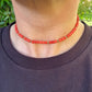 14 karaat gouden bloedkoraal choker
