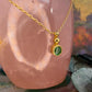14 karaat gouden smaragd ketting
