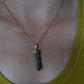 14 karaat gouden chrysopraas hanger