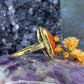 14 karaat gouden bloedkoraal ring