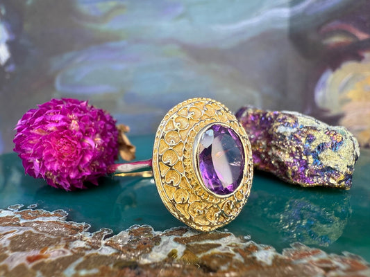 9 karaat ring met amethist