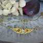 14 karaat gouden robijn en diamant ketting