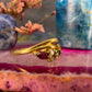 18 karaat gouden ring met robijn, smaragd en diamant