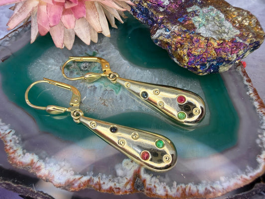 8 karaat oorbellen met edelstenen