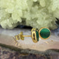 14 karaat gouden malachiet oorknoppen
