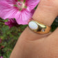 18 karaat gouden opaal en diamant ring