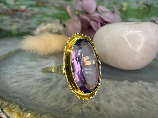 14 karaat gouden amethist ring