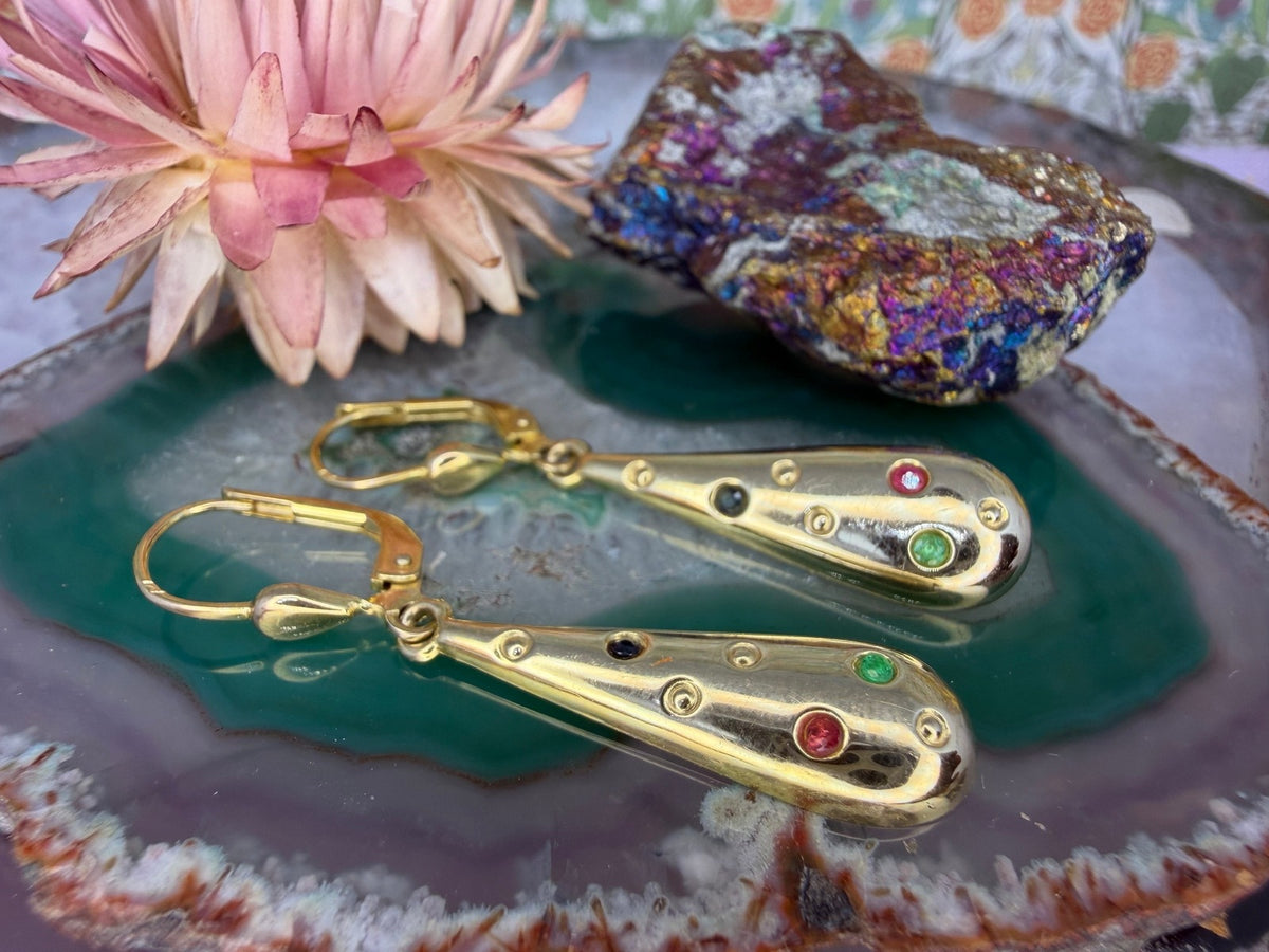 8 karaat oorbellen met edelstenen