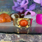 14 karaat gouden bloedkoraal ring