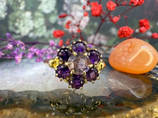 9 karaat ring met amethisten