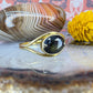 14 karaat gouden groene topaas ring