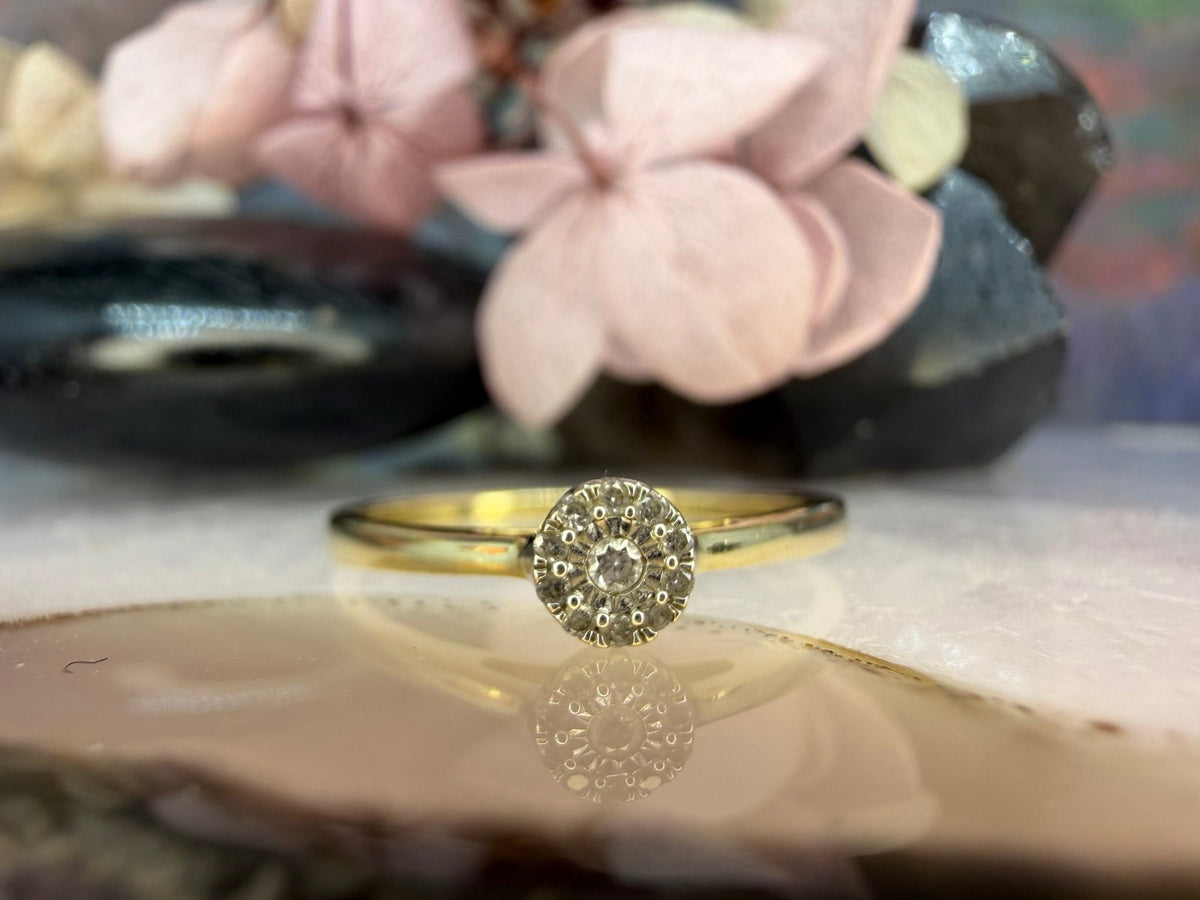 14 karaat gouden diamant ring