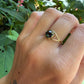 14 karaat gouden groene topaas ring
