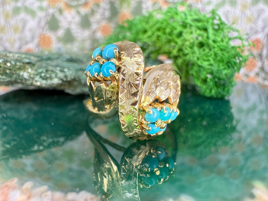 14 karaat gouden ring met turkoois