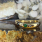 14 karaat gouden ring met edelstenen en diamant
