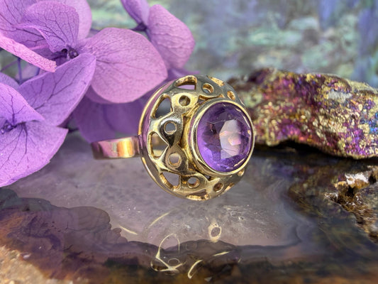 8 karaat amethist ring