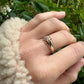 9 karaat ring met robijn en parels