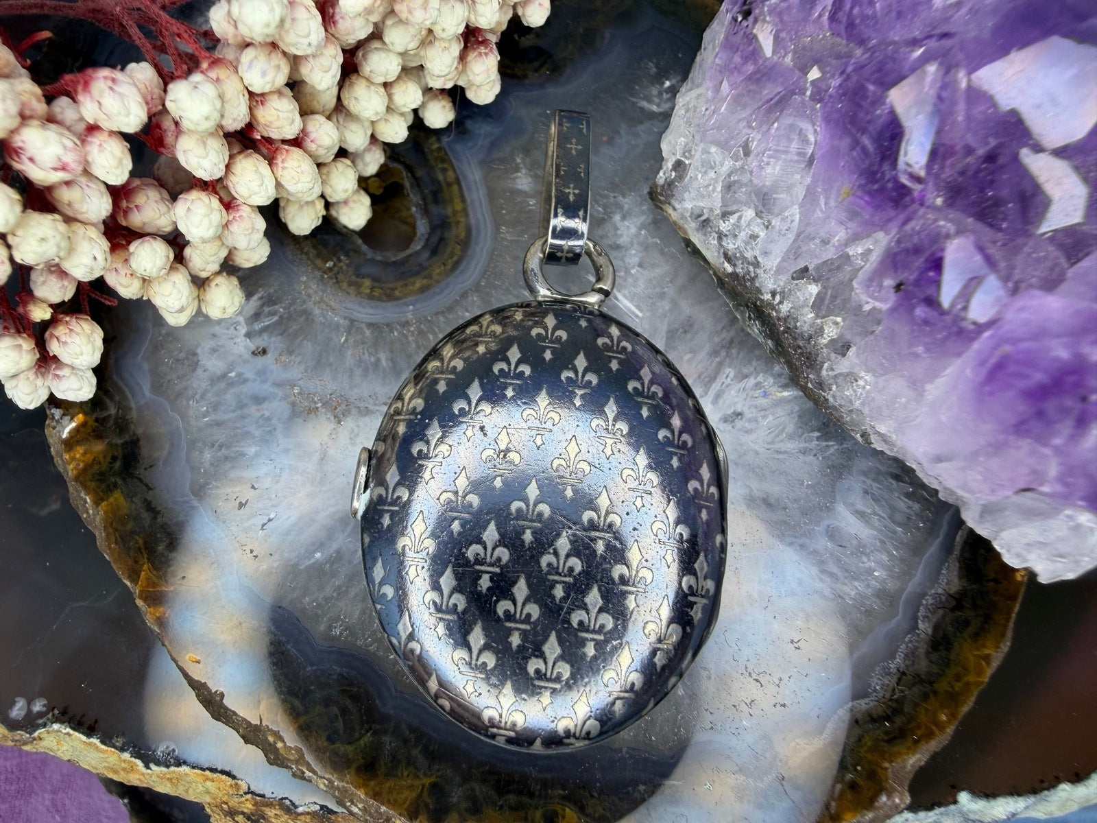 Antieke zilvere medaillon pocket