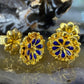 18 karaat gouden oorknoppen met emaille