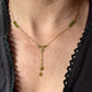 14 karaat gouden ketting met groene steentjes