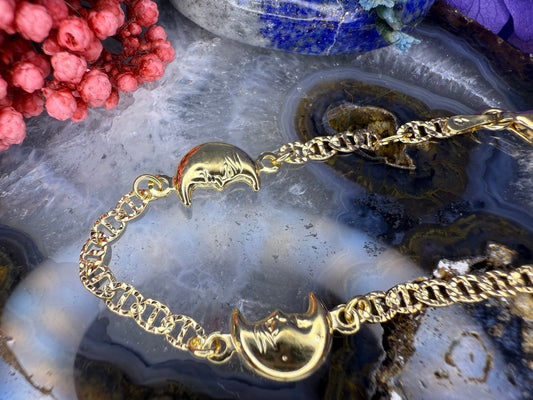 18 karaat gouden armband met maantjes