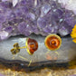 14 karaat gouden amber oorknoppen