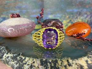 8 karaat amethist ring