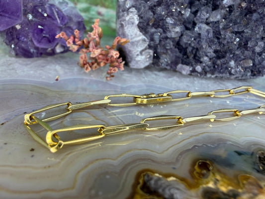 14 karaat gouden paperclip armband