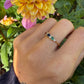 18 karaat gouden ring met edelstenen en diamant