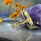 14 karaat gouden gele saffier ring
