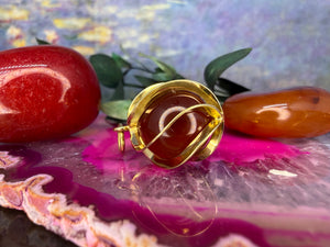 14 karaat gouden carneool hanger