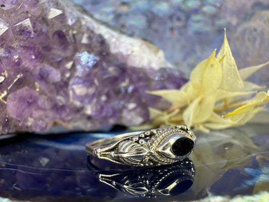 Zilveren ring met onyx
