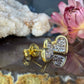14 karaat hartjes oorknoppen met diamantjes