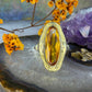 14 karaat gouden gele saffier ring