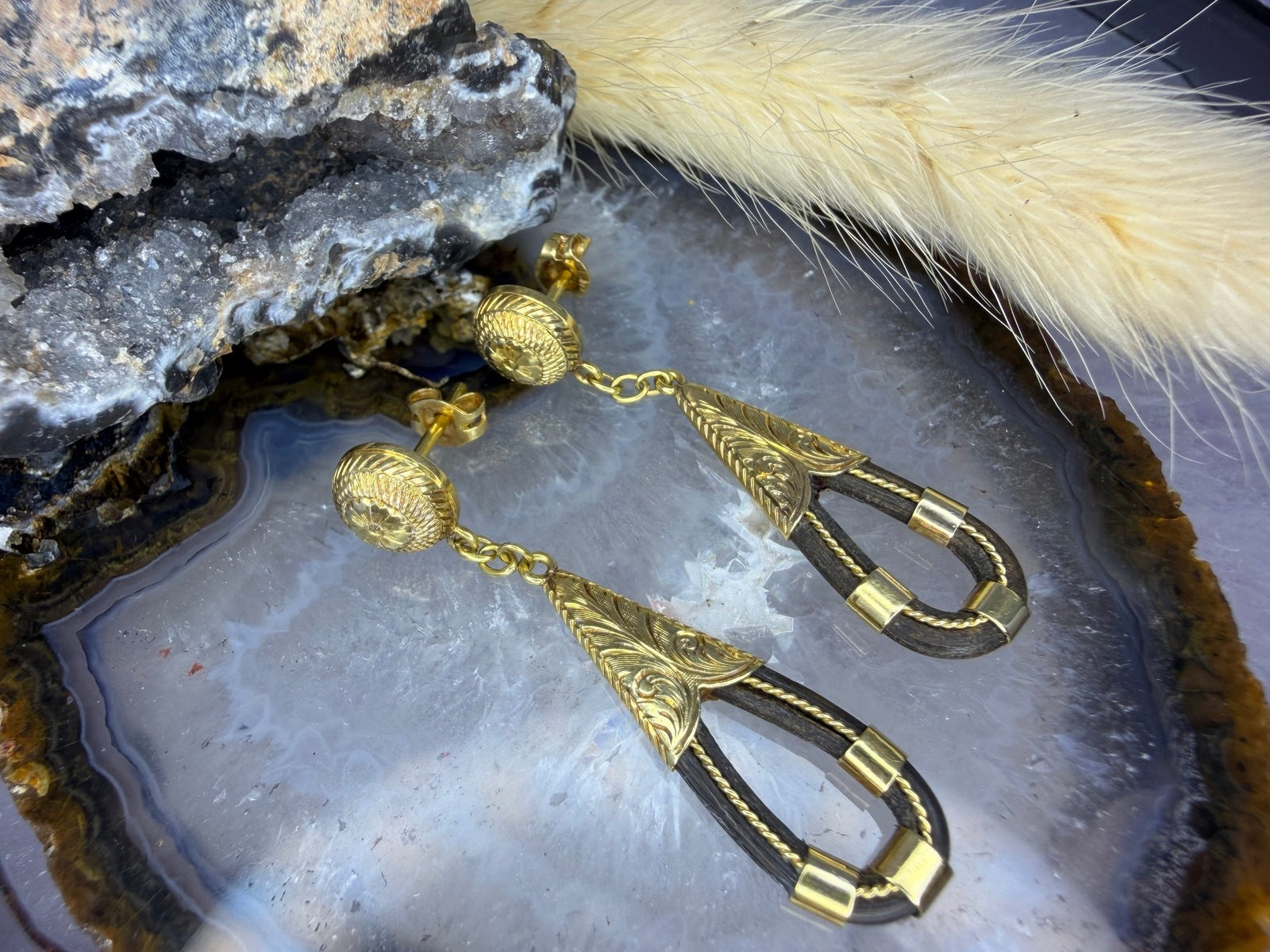 14 karaat gouden victoriaanse oorbellen