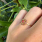 14 karaat gouden ring met bloedkoraal