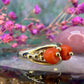 14 karaat gouden ring met bloedkoraal
