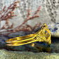 14 karaat gouden ring met roze steentjes