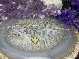 18 karaat gouden klaver armband